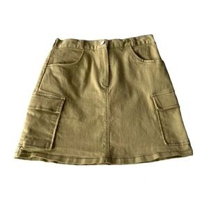 Olive Green Cargo Skirt